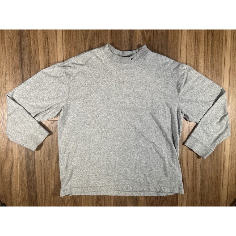 Vintage Gray Tag Nike Swoosh Half Turtleneck Long Sleeve Men's XL Gray